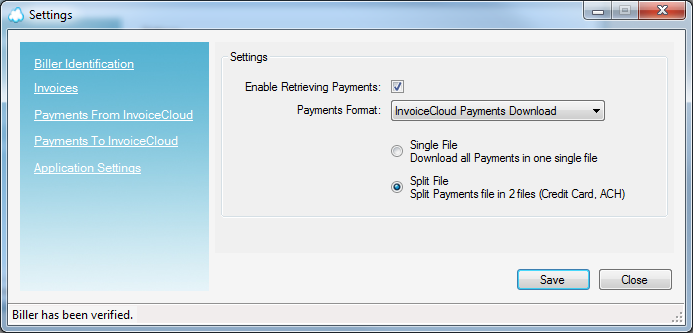 Payments from InvoiceCloud